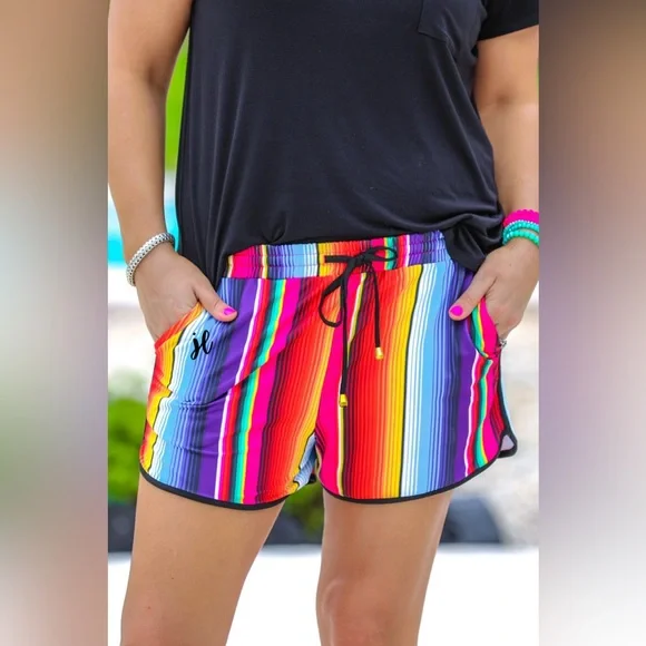 Serape Drawstring Everyday Shorts - Picture 5 of 5